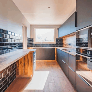 cuisine noire et bois claire